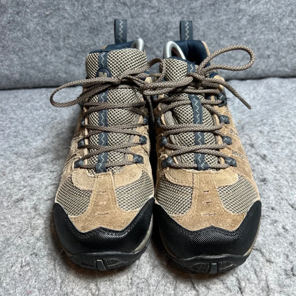 Merrell Accentor Mens Hiking Shoes Tan Suede Mesh Trail Low TopSneakers Size 8.5